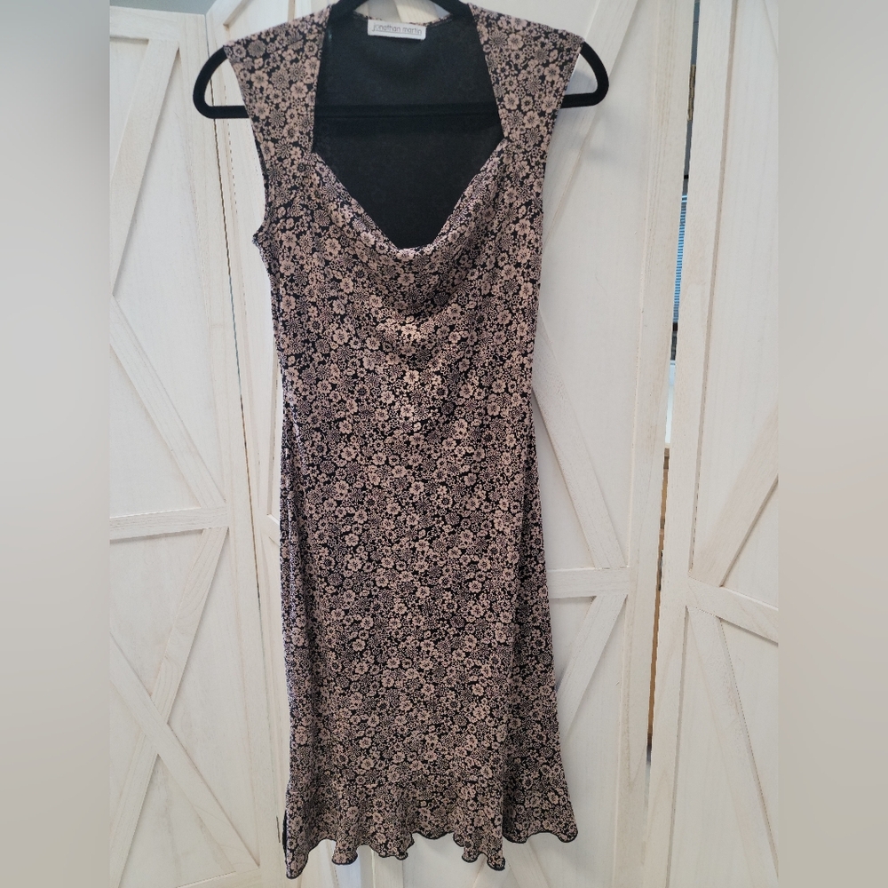 Vintage Tan And Black Jonathan Martin Dress